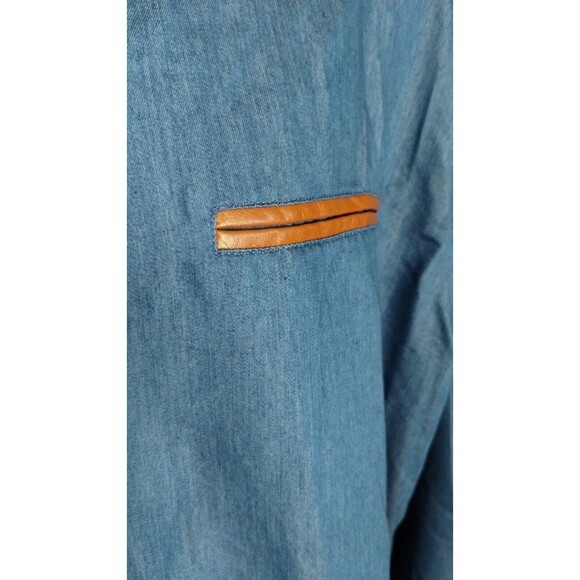 Coofandy Men's Button-up Shirt Size XL  Chambray Blue Check Contrast Cuff - Picture 7 of 10